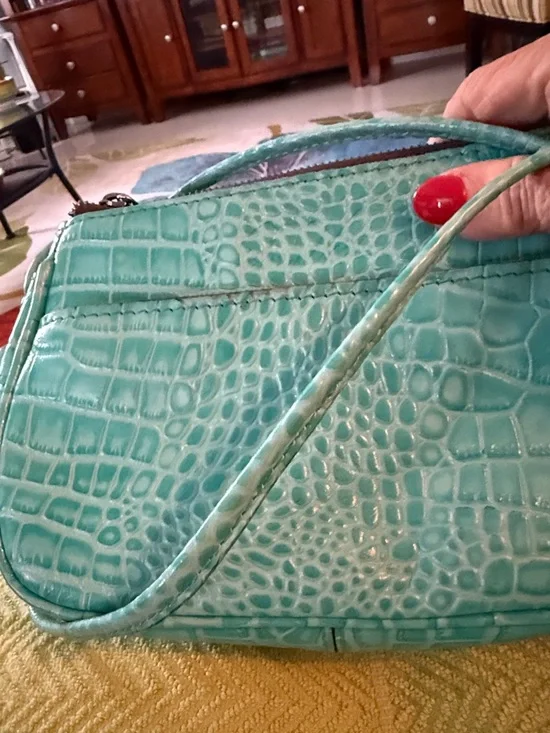 Turquoise Croc-Embossed Crossbody Bag - Patricia Nash - Picture 6 of 6